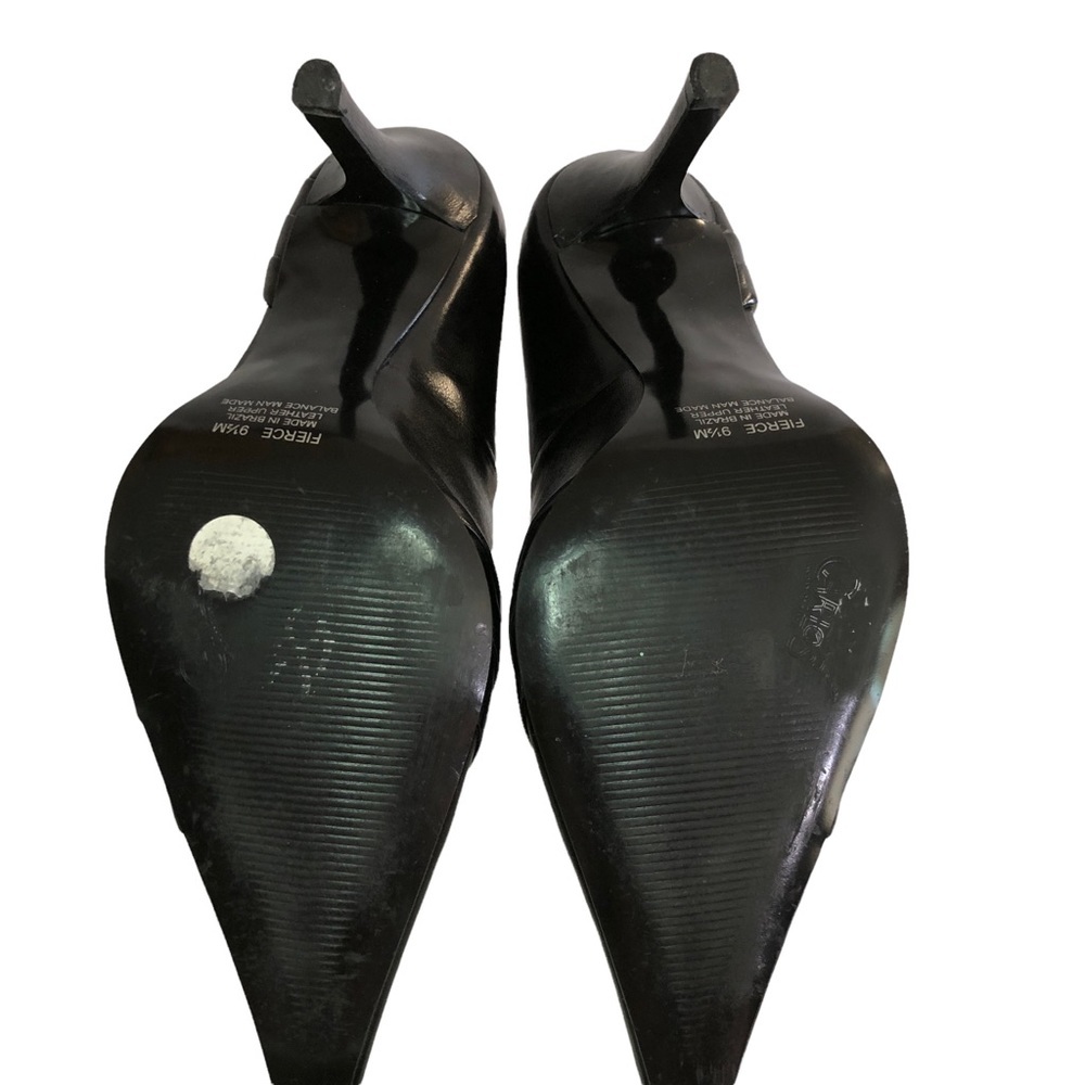 CARLOS by Carlos Santana - Black Leather Pointed Toe Heels - Size 9.5 - Picture 7 of 10